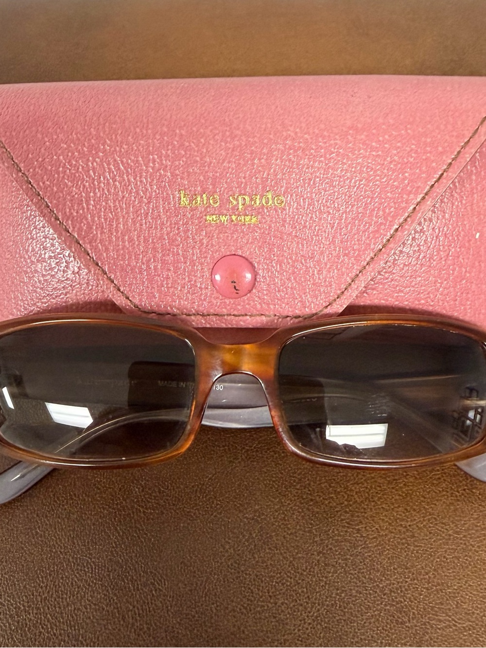 Kate Spade Brown Sunglasses w/ Pink Sunglasses Case